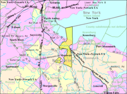 Aberdeen Township, New Jersey Sayım Bürosu haritası