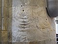Chain marks on a pillar in Waltham Abbey Church.