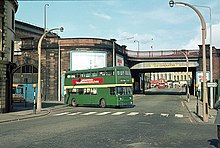 The junction of Chapel Street and Greengate in 1973 (the bus is a former Salford City Transport bus) Chapel Street , Salford - geograph.org.uk - 661841.jpg