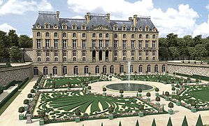 Restitution 3D du château-neuf de Meudon à son apogée, vers 1709. Franck Devedjian et Hervé Grégoire, 2013.