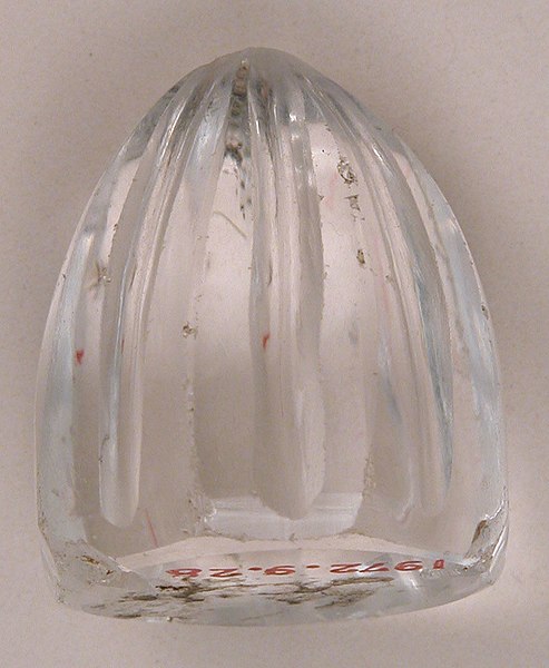 A pawn of quartz from 10th–11th century (Fatimid Egypt?). Islamic chess sets favored abstract designs.