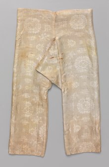 Silk trousers, Tang dynasty China, Tang dynasty - Prince's trousers and lining - 1996.2.2 - Cleveland Museum of Art.tif