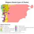 Köppen climate map of Chubut