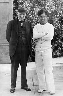 Charles Chaplin con Winston Churchill en 1929