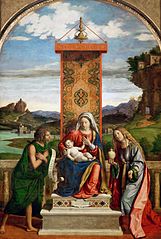 Vierge à l'enfant entourée de saint Jean-Baptiste et Marie-Madeleine
