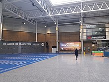 The 'City Room' foyer of the Manchester Arena. Photo taken in 2020 after the completion of the renovation works.