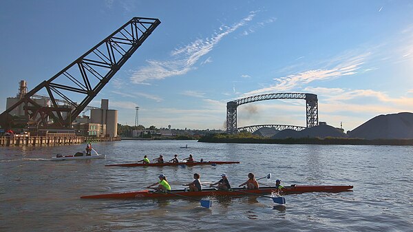 Rowing on the Cuyahoga in Cleveland