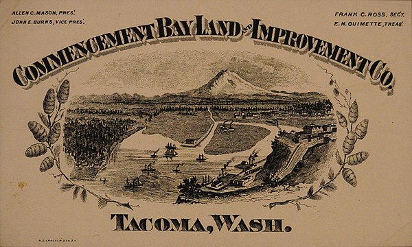 The Commencement Bay Land and Improvement Co. played a major role in the city's early growth.