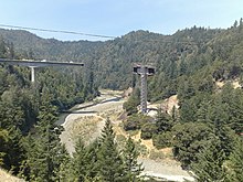 The south bridge under construction with one cantilever span completed, June 2008 Confusion Hill South Bridge construction.jpg