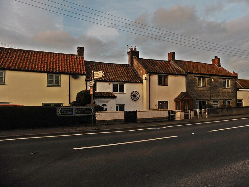 File:Cottages on the A361 at West Pennard - geograph.org.uk - 6001683.jpg