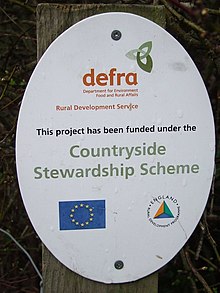 A Countryside Stewardship Scheme sign near a new stile a Cratfield, Suffolk Countryside Stewardship Scheme sign - geograph.org.uk - 726323.jpg