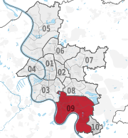 Location of District 9 shown in red