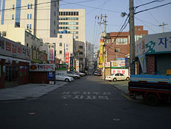 Jjim galbi street in Dongin-dong, Jung-gu, Daegu.