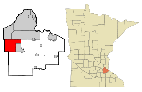 Dakota County Minnesota Incorporated and Unincorporated areas Lakeville Highlighted.svg