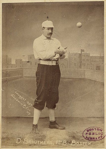Dan Brouthers of the Boston Players League team, 1887. Michael T. "Nuf Ced" McGreevy Collection, Boston Public Library.