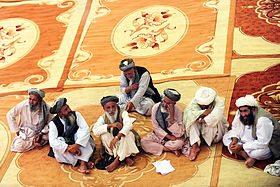 Village elders attend the graduation ceremony for the first Afghan local police unit in the Bala Baluk district of Farah Province, Afghanistan. Defense.gov photo essay 120529-F-YA200-034.jpg