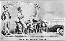 An anti-Buchanan political cartoon from the 1856 election DemocraticPlatform1856Cartoon.jpg