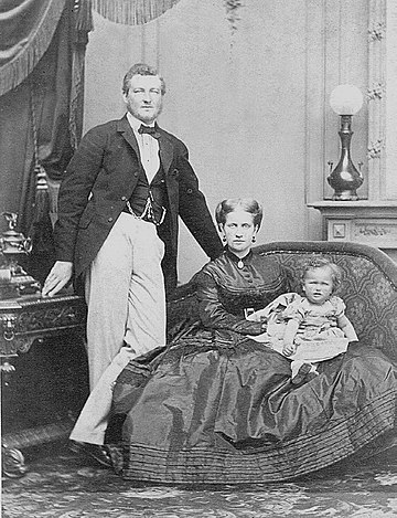Leopoldina and her husband with their first-born, Pedro Augusto, in 1866
