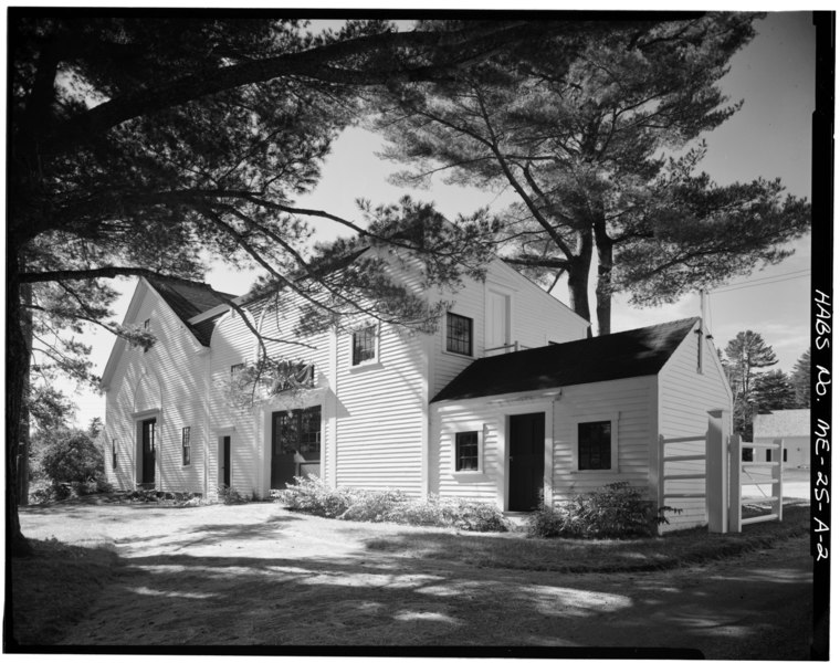 File:EAST FACADE, LOOKING SOUTHWEST - Colonel John Black House, Stables and Carriage House, West Main Street (State Route 172), Ellsworth, Hancock County, ME HABS ME,5-ELWO,1-A-2.tif
