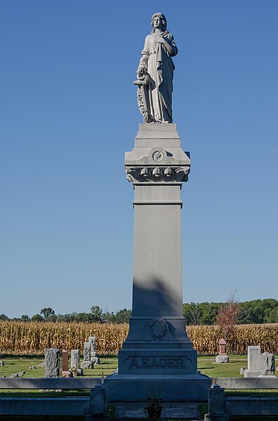 File:Eager monument at Maple Leaf Cemetery Evansville, WI.jpg