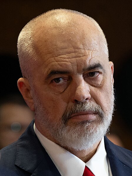 File:Edi Rama, Prime Minister of Albania, at Press Conference in Tirana, Albania on 15 February 2024 (cropped).jpg