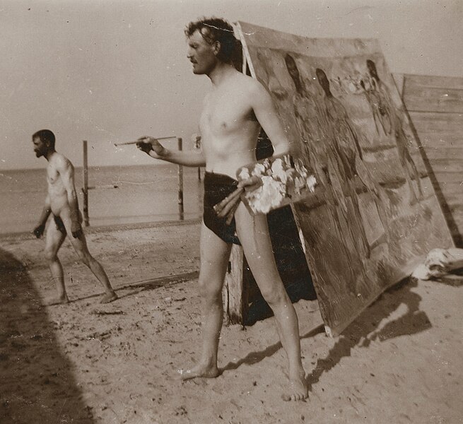 File:Edvard Munch - Edvard Munch at the Beach in Warnemünde - Google Art Project (cropped).jpg