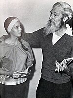 Thumbnail for File:Emmylou Harris (Miranda) Dr. Arthur Dixon (Prospero) UNC-G Theater 1966.jpg