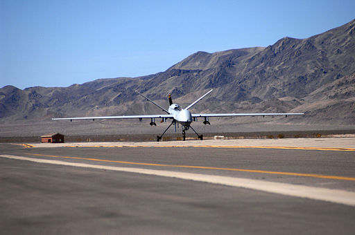 First MQ-9 Reaper taxies at Creech AFB 2007