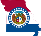 Flag map of Missouri