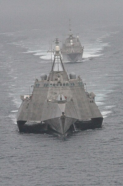 File:Flickr - Official U.S. Navy Imagery - The first of class littoral combat ships USS Freedom and USS Independence maneuver together during an exercise off the coast of Southern California. (1).jpg