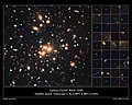 Collection de galaxies distantes visibles grâce à l'effet de lentille.