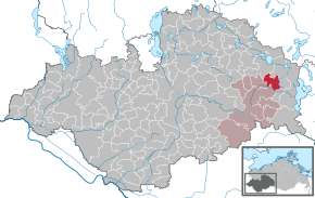 Poziția Gallin-Kuppentin pe harta districtului Ludwigslust-Parchim
