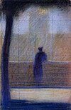 Georges Seurat - Mann lehnt sich an eine Brüstung PC 8.jpg