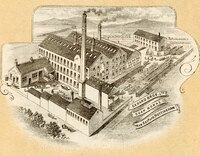 Engraving of the Gerard Bros. Ltd. soap factory.