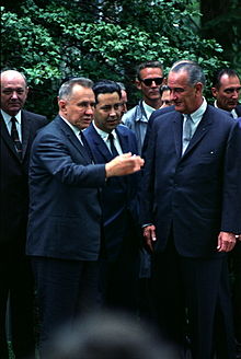 Soviet Premier Alexei Kosygin met with Johnson at the Glassboro Summit Conference. Glassboro (2).jpg