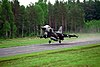 Gripen taking off from road runway.jpg