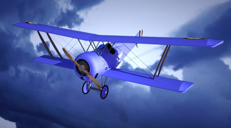 File:Hanriot HD-1 de Willy Coppens - trois quart face (modélisation SketchUp - rendu Twilight Render - post Gimp).jpg