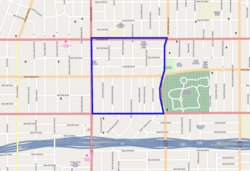 Harvard Heights, as delineated by the Los Angeles Times