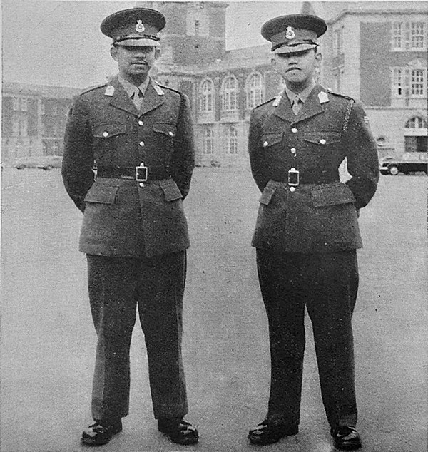 Princes Hassanal Bolkiah and Mohamed Bolkiah at Royal Military Academy Sandhurst in 1966