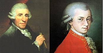 Haydn y Mozart, los principales compositores del clasicismo musical.