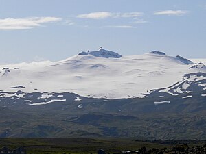 Snaefellsjökull from the north, from Hellissandur (July 2009)