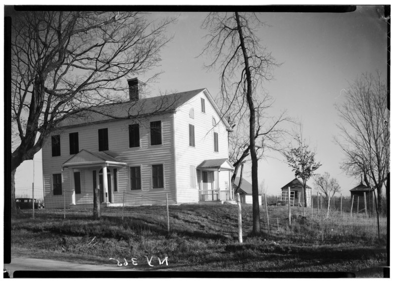 File:Historic American Buildings Survey, Nelson E. Baldwin, Photographer April 30, 1937, VIEW-FRONT ELEVATION AND SIDE, RICE HOMESTEAD, RICEVILLE, N.Y. - Rice Homestead, Route 30, HABS NY,18-MAYF,1-1.tif