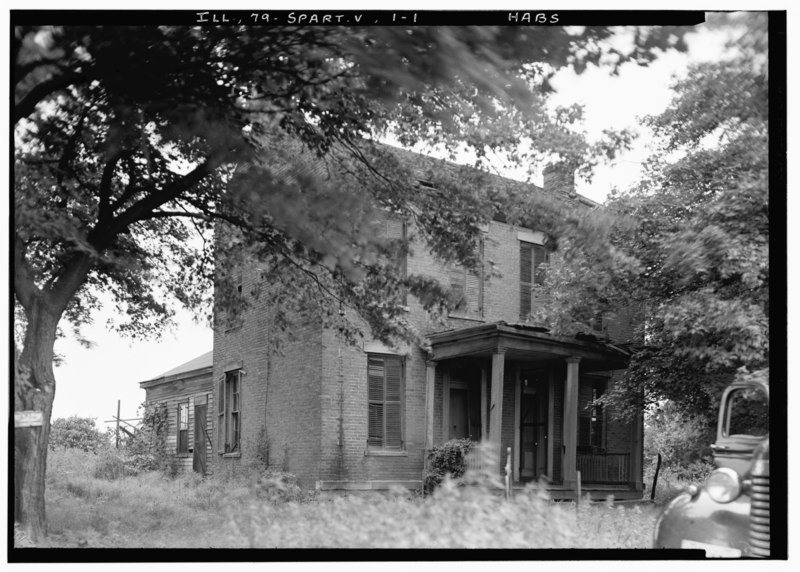 File:Historic American Buildings Survey Lester Jones, Photographer August 15, 1940. VIEW FROM SOUTHEAST - Amos Glen House, Sparta, Randolph County, IL HABS ILL,79-SPART.V,1-1.tif