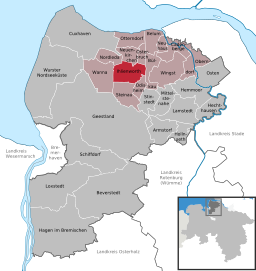 Läget för kommunen Ihlienworth i Landkreis Cuxhaven