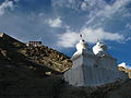 India - Ladakh - Leh - 064 - Chortens at the base of Shanti Stupa (3845271676).jpg