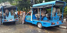 Indonesian Municipal Police personnel known as "Satpol PP" Indonesian municipal police.jpg