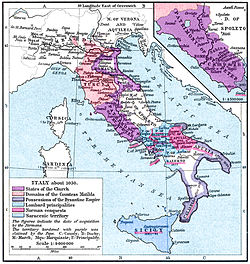 The states of the Apennine Peninsula in the second half of the 11th century. Italy 1050.jpg