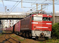 JR Freight refurbished locomotive ED76 1013 in June 2009