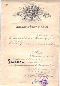 Jacquot elie 1931 brevet etat major ecole superieure guerre