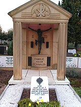 Cemetery cross and tombs